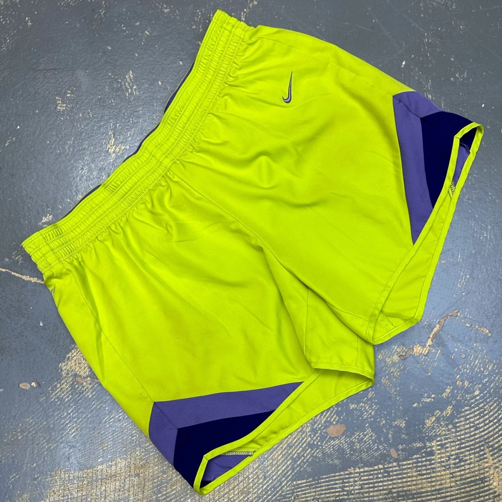 Nike 4” Fitness Running Shorts 453257-390 Green Purple Medium Ace Court NY